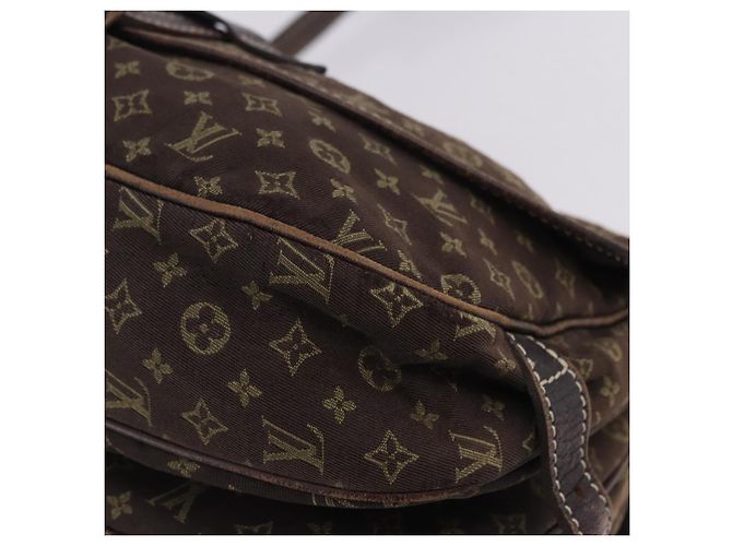 Borsa LOUIS VUITTON Monogram Mini Lin Saumur 30 Brown Fuzan M95227 LV Auth BA15702 Marrone - vista 18