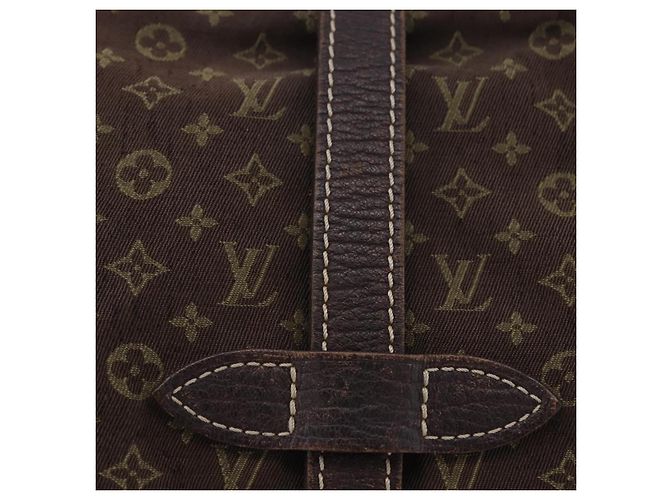 Borsa LOUIS VUITTON Monogram Mini Lin Saumur 30 Brown Fuzan M95227 LV Auth BA15702 Marrone - vista 2