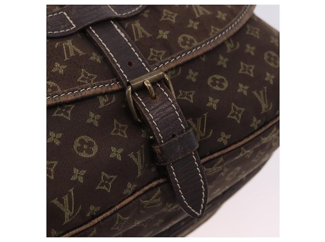 Borsa LOUIS VUITTON Monogram Mini Lin Saumur 30 Brown Fuzan M95227 LV Auth BA15702 Marrone - vista 21