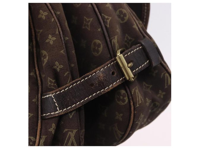 Borsa LOUIS VUITTON Monogram Mini Lin Saumur 30 Brown Fuzan M95227 LV Auth BA15702 Marrone - vista 22