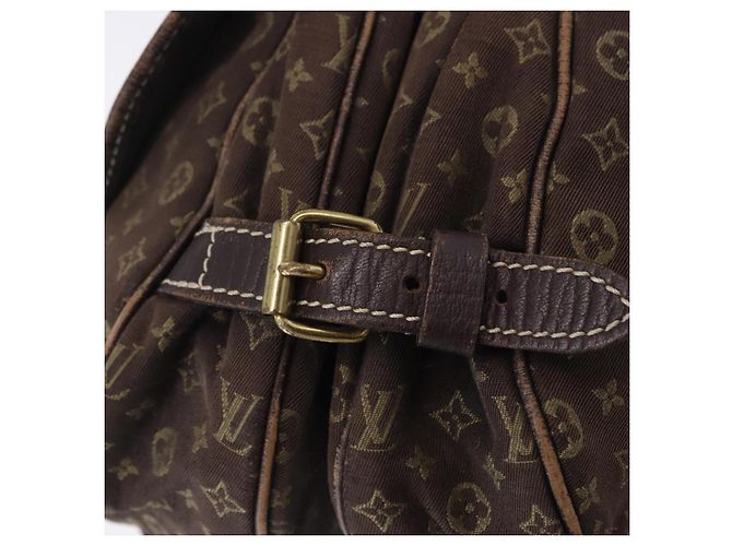 Borsa LOUIS VUITTON Monogram Mini Lin Saumur 30 Brown Fuzan M95227 LV Auth BA15702 Marrone - vista 23