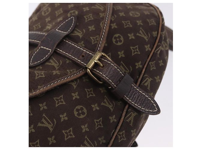 Borsa LOUIS VUITTON Monogram Mini Lin Saumur 30 Brown Fuzan M95227 LV Auth BA15702 Marrone - vista 24