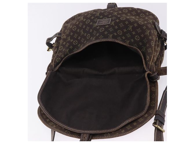 Borsa LOUIS VUITTON Monogram Mini Lin Saumur 30 Brown Fuzan M95227 LV Auth BA15702 Marrone - vista 25