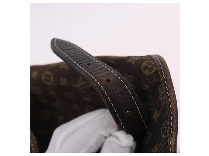 Borsa LOUIS VUITTON Monogram Mini Lin Saumur 30 Brown Fuzan M95227 LV Auth BA15702 Marrone - vista 34