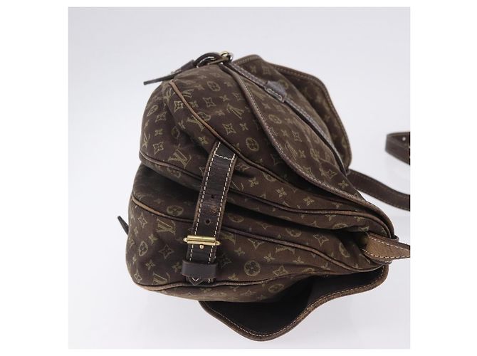 Borsa LOUIS VUITTON Monogram Mini Lin Saumur 30 Brown Fuzan M95227 LV Auth BA15702 Marrone - vista 4