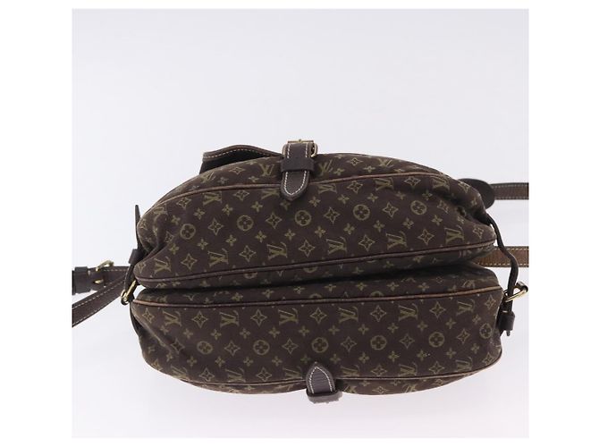 Borsa LOUIS VUITTON Monogram Mini Lin Saumur 30 Brown Fuzan M95227 LV Auth BA15702 Marrone - vista 6