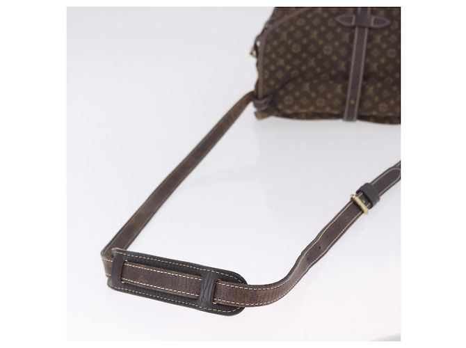 Borsa LOUIS VUITTON Monogram Mini Lin Saumur 30 Brown Fuzan M95227 LV Auth BA15702 Marrone - vista 7