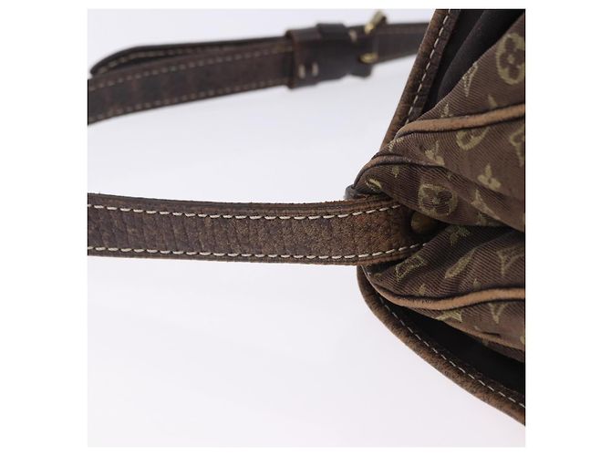 Borsa LOUIS VUITTON Monogram Mini Lin Saumur 30 Brown Fuzan M95227 LV Auth BA15702 Marrone - vista 9
