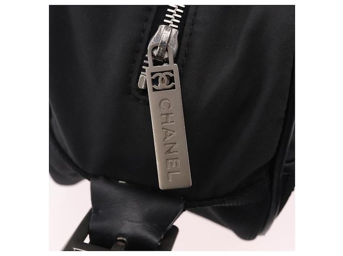 Borsa a tracolla CHANEL Sports Line Matelasse Canvas Black Silver CC Auth 204730V Nero Argento - vista 10