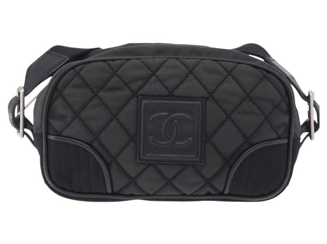 Borsa a tracolla CHANEL Sports Line Matelasse Canvas Black Silver CC Auth 204730V Nero Argento - vista 13