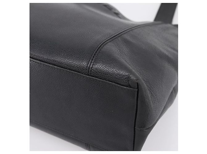 CHANEL Tote Bag Kaviarleder Schwarz Silber CC Auth 201476 - Ansicht 14