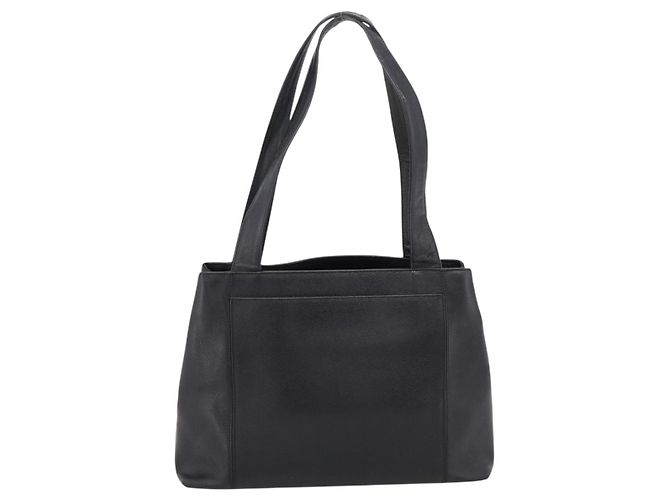CHANEL Tote Bag Kaviarleder Schwarz Silber CC Auth 201476 - Ansicht 2