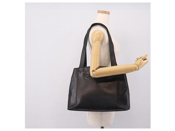 CHANEL Tote Bag Kaviarleder Schwarz Silber CC Auth 201476 - Ansicht 30