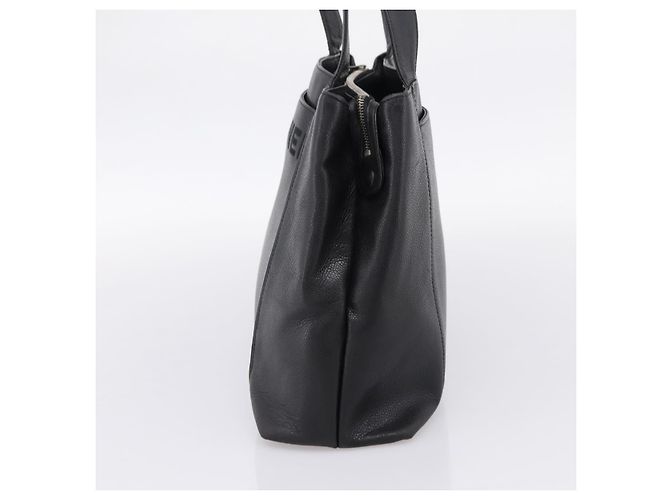 CHANEL Tote Bag Kaviarleder Schwarz Silber CC Auth 201476 - Ansicht 4