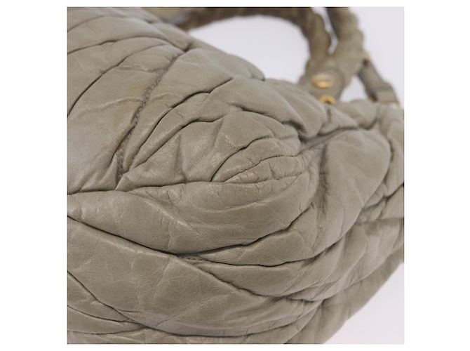 Borsa a mano Miu Miu Matelassé in pelle 2way Beige Tono Oro Auth 167625V - vista 23