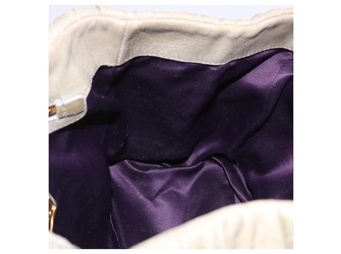 Borsa a mano Miu Miu Matelassé in pelle 2way Beige Tono Oro Auth 167625V - vista 31