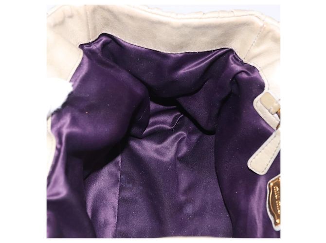 Borsa a mano Miu Miu Matelassé in pelle 2way Beige Tono Oro Auth 167625V - vista 32