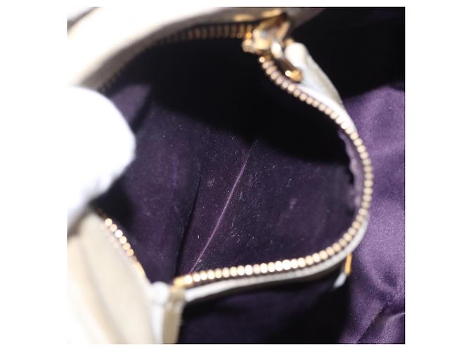 Borsa a mano Miu Miu Matelassé in pelle 2way Beige Tono Oro Auth 167625V - vista 34