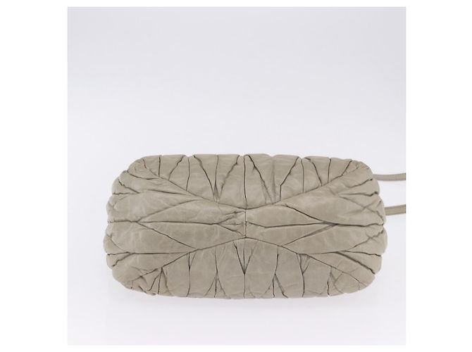 Borsa a mano Miu Miu Matelassé in pelle 2way Beige Tono Oro Auth 167625V - vista 6