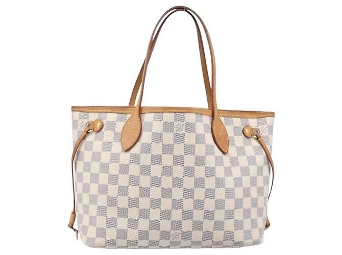 Borsa Tote LOUIS VUITTON Damier Azur Neverfull PM N41362 LV Auth 204046A - vista 13