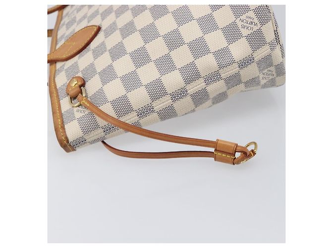 Borsa Tote LOUIS VUITTON Damier Azur Neverfull PM N41362 LV Auth 204046A - vista 19