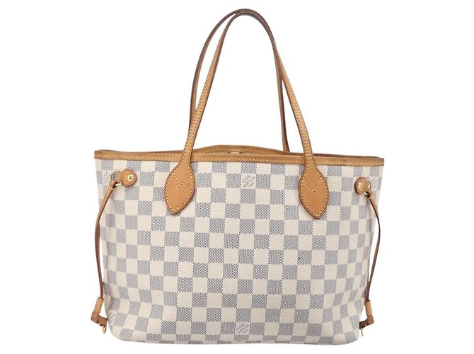 Borsa Tote LOUIS VUITTON Damier Azur Neverfull PM N41362 LV Auth 204046A - vista 2