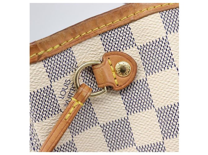 Borsa Tote LOUIS VUITTON Damier Azur Neverfull PM N41362 LV Auth 204046A - vista 20