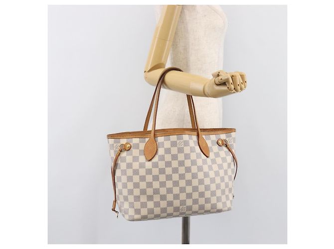Borsa Tote LOUIS VUITTON Damier Azur Neverfull PM N41362 LV Auth 204046A - vista 25