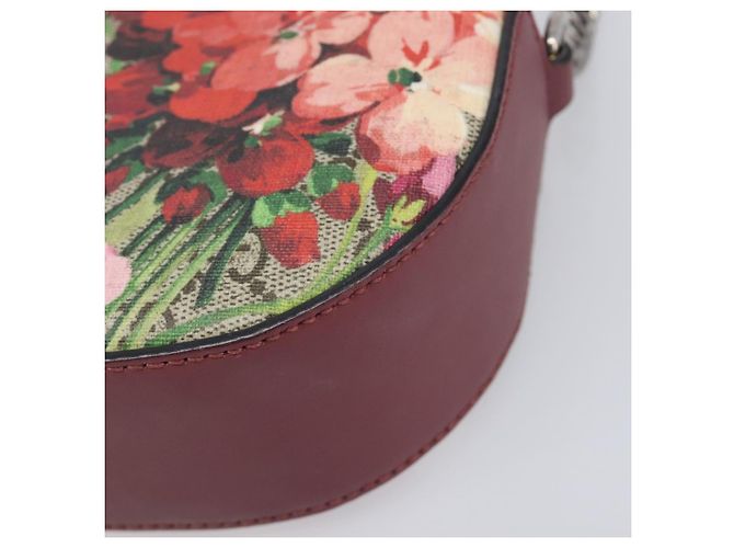 Borsa a tracolla GUCCI GG Blooms Chain PVC Pelle Beige Argento 409535 Auth BA15501V - vista 15