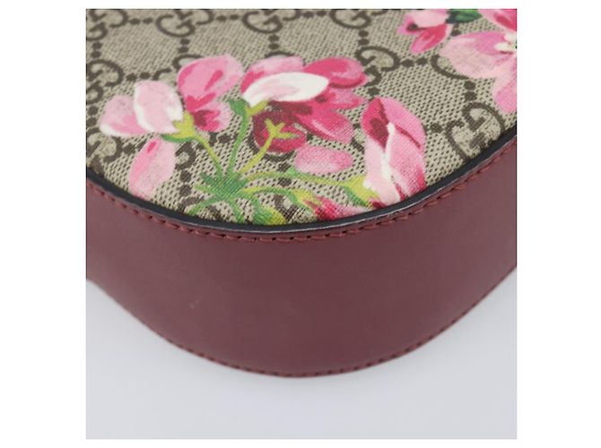 Borsa a tracolla GUCCI GG Blooms Chain PVC Pelle Beige Argento 409535 Auth BA15501V - vista 16