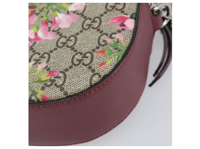 Borsa a tracolla GUCCI GG Blooms Chain PVC Pelle Beige Argento 409535 Auth BA15501V - vista 17