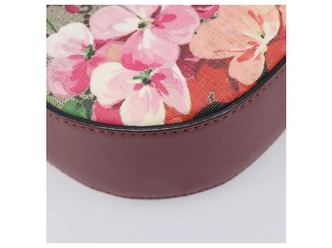 Borsa a tracolla GUCCI GG Blooms Chain PVC Pelle Beige Argento 409535 Auth BA15501V - vista 18