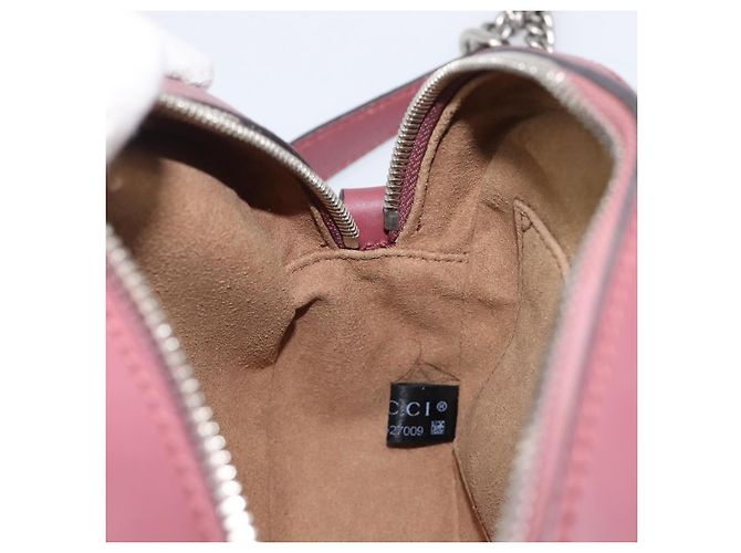 Borsa a tracolla GUCCI GG Blooms Chain PVC Pelle Beige Argento 409535 Auth BA15501V - vista 22