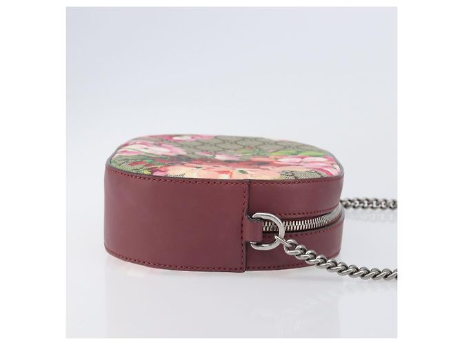 Borsa a tracolla GUCCI GG Blooms Chain PVC Pelle Beige Argento 409535 Auth BA15501V - vista 3