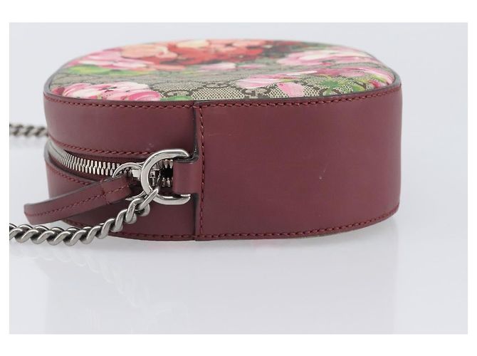 Borsa a tracolla GUCCI GG Blooms Chain PVC Pelle Beige Argento 409535 Auth BA15501V - vista 4