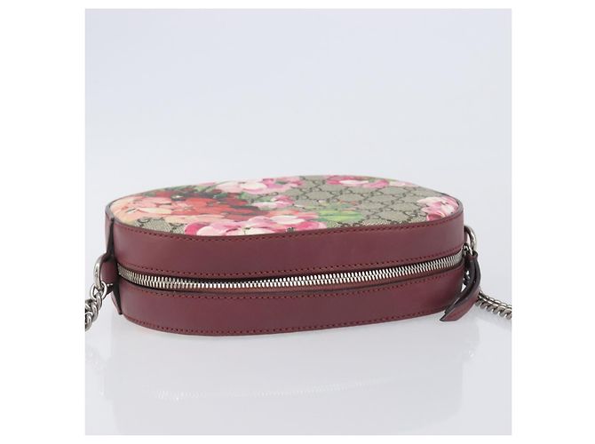 Borsa a tracolla GUCCI GG Blooms Chain PVC Pelle Beige Argento 409535 Auth BA15501V - vista 6
