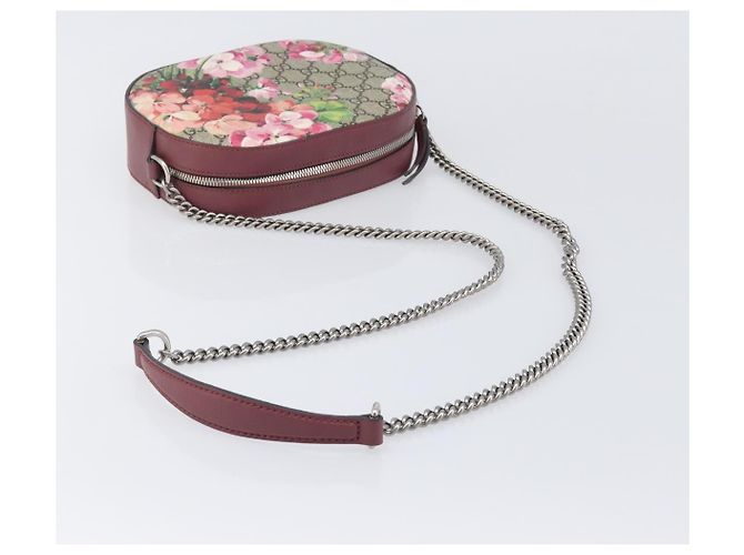 Borsa a tracolla GUCCI GG Blooms Chain PVC Pelle Beige Argento 409535 Auth BA15501V - vista 7