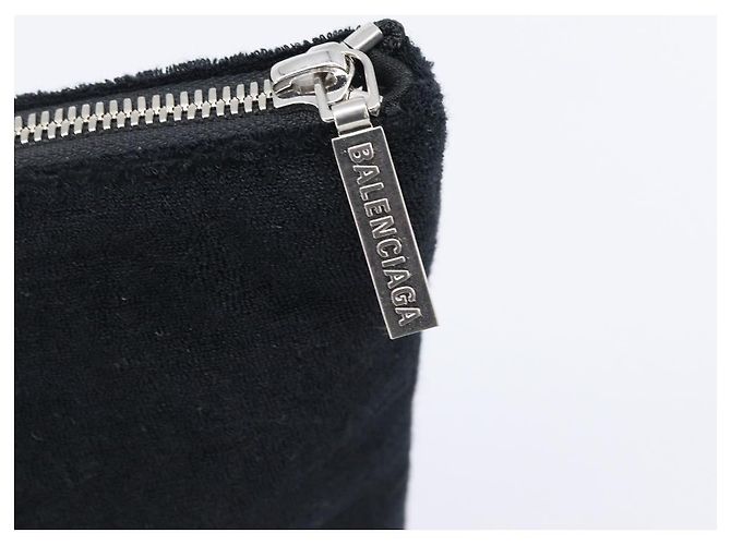 Borsa a Pochette BALENCIAGA Pile Black Silver Auth 203606A Nero Argento - vista 8