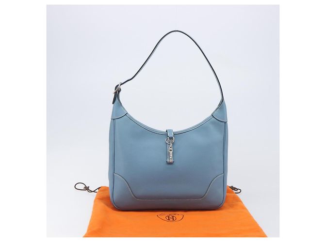 Hermès Borsa a tracolla HERMES Epsom Trim 31 in pelle blu argento Auth yk20897M - vista 12