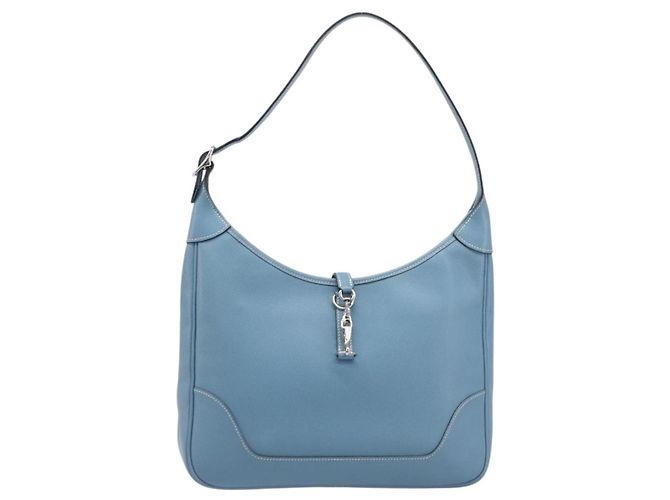 Hermès Borsa a tracolla HERMES Epsom Trim 31 in pelle blu argento Auth yk20897M - vista 13