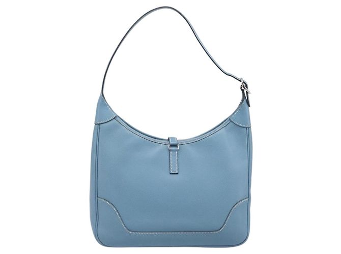 Hermès Borsa a tracolla HERMES Epsom Trim 31 in pelle blu argento Auth yk20897M - vista 2