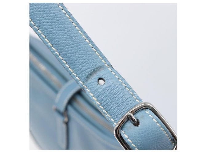 Hermès Borsa a tracolla HERMES Epsom Trim 31 in pelle blu argento Auth yk20897M - vista 21