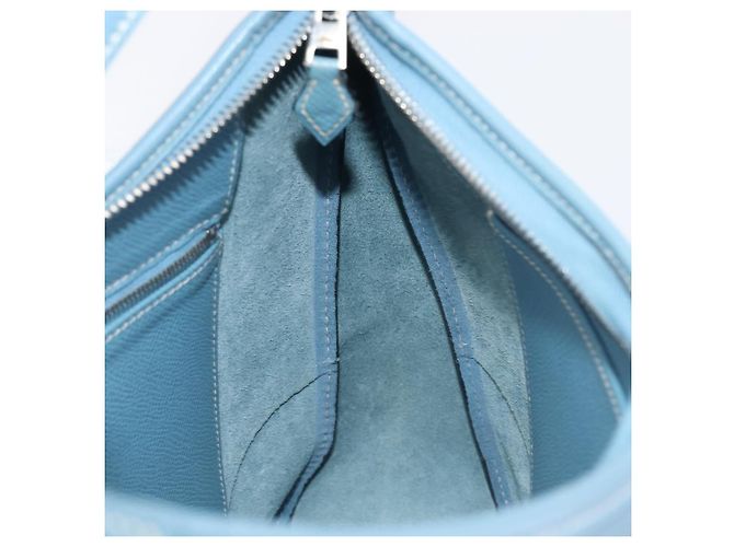 Hermès Borsa a tracolla HERMES Epsom Trim 31 in pelle blu argento Auth yk20897M - vista 26