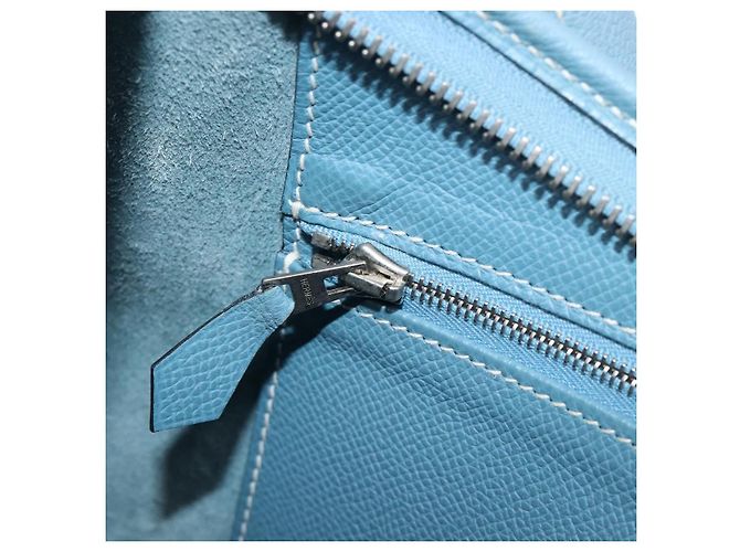 Hermès Borsa a tracolla HERMES Epsom Trim 31 in pelle blu argento Auth yk20897M - vista 28