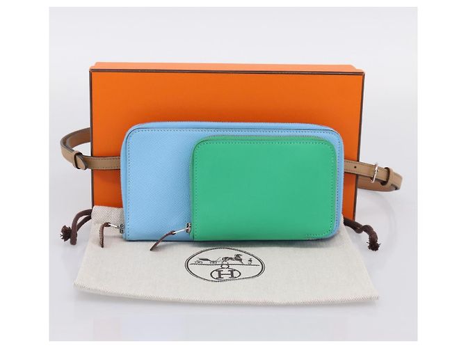 Hermès HERMES Nouveau To Go Ship Shoulder Wallet Leather Lavande Auth ka6284SM - vue 12