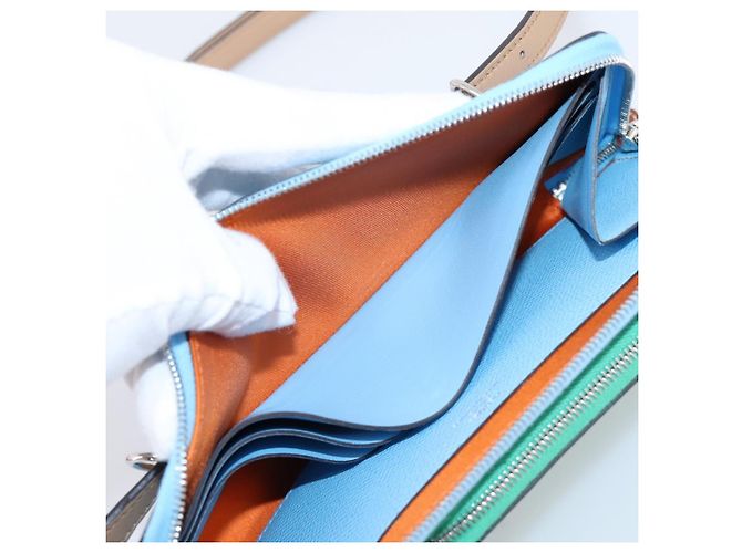 Hermès HERMES Nouveau To Go Ship Shoulder Wallet Leather Lavande Auth ka6284SM - vue 20