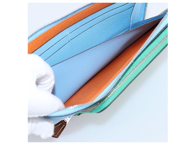 Hermès HERMES Nouveau To Go Ship Shoulder Wallet Leather Lavande Auth ka6284SM - vue 21