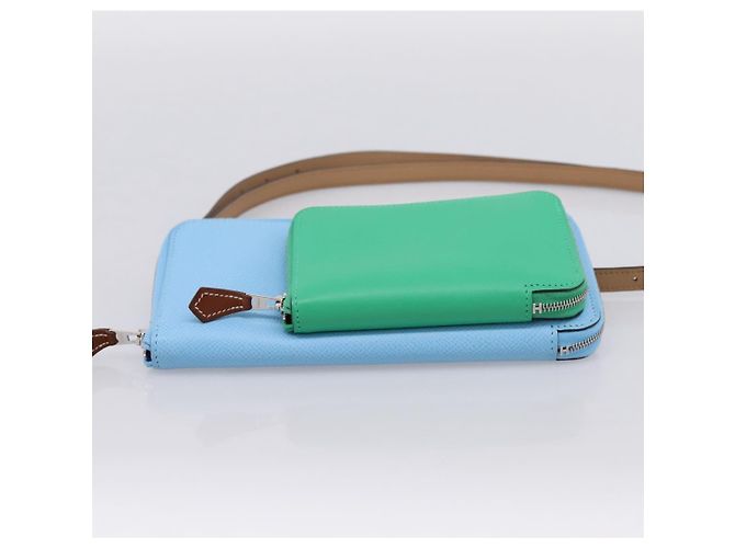 Hermès HERMES Nouveau To Go Ship Shoulder Wallet Leather Lavande Auth ka6284SM - vue 5