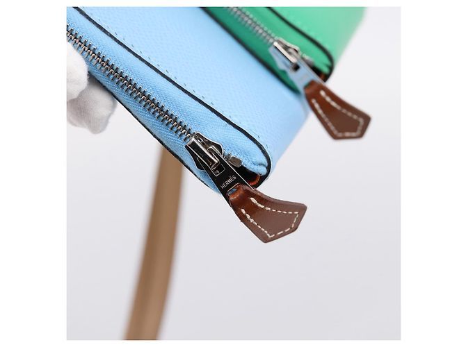 Hermès HERMES Nouveau To Go Ship Shoulder Wallet Leather Lavande Auth ka6284SM - vue 9