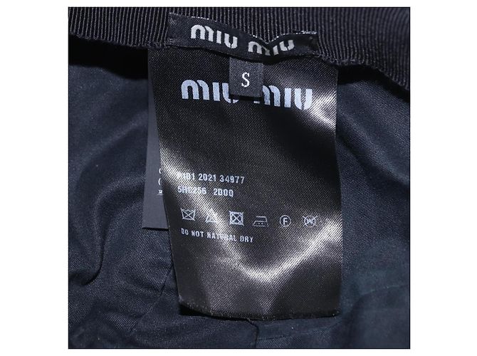 Miu Miu Kappe aus Baumwolle Schwarz Weiß Auth BA15517 - Ansicht 16
